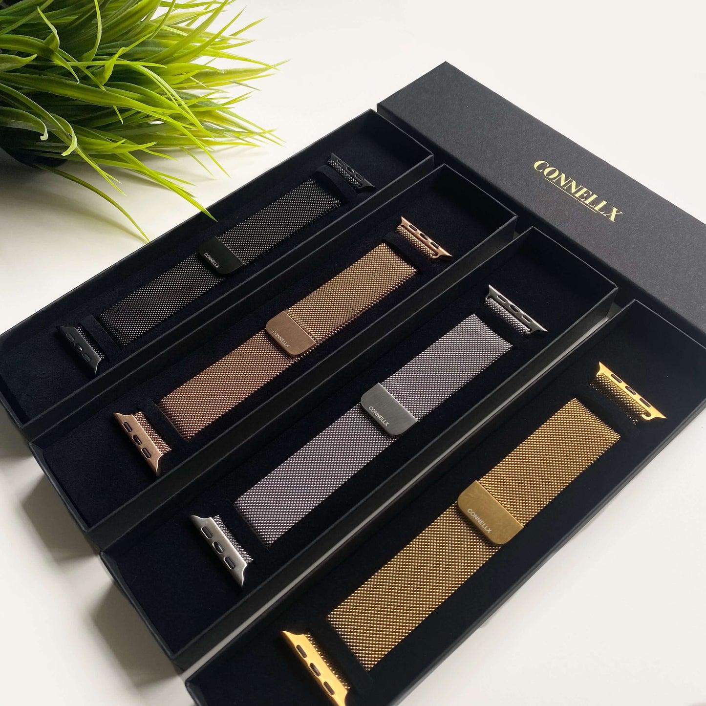 Connellx milanese mesh metal stainless steel apple watch straps