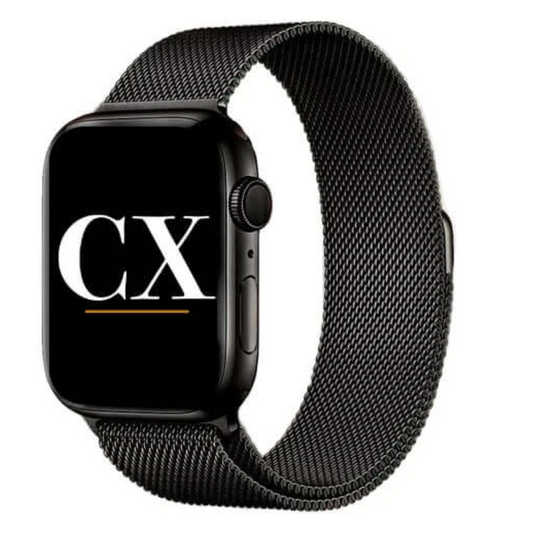 Connellx black milanese mesh stainless steel metal apple watch strap
