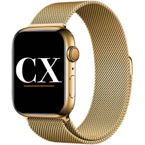 Connellx gold milanese mesh stainless steel metal apple watch strap