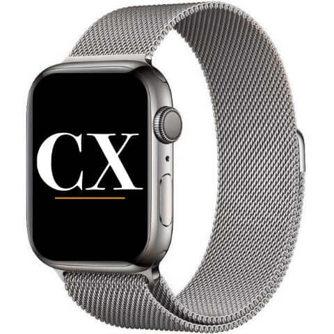 Connellx silver milanese mesh metal stainless steel apple watch strap